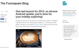 Foursquare Blog Page